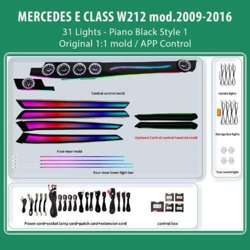DIQ AMBIENT MERCEDES E (W212) BW212S1 (Digital iQ Ambient Light for Mercedes E (W212) mod. 2009-2016 with 31 Lights Style 1) - WEXML.GR