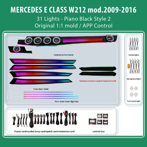 DIQ AMBIENT MERCEDES E (W212) BW212S2 (Digital iQ Ambient Light for Mercedes E (W212) mod. 2009-2016 with 31 Lights Style 2) - WEXML.GR