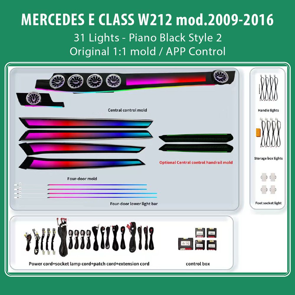 DIQ AMBIENT MERCEDES E (W212) BW212S2 (Digital iQ Ambient Light for Mercedes E (W212) mod. 2009-2016 with 31 Lights Style 2) - WEXML.GR