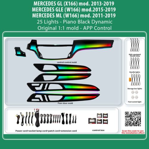 DIQ AMBIENT MERCEDES BC05D (Digital iQ Ambient Light for Mercedes GL - GLE - ML mod. 2011-2019 with 25 Lights) - WEXML.GR
