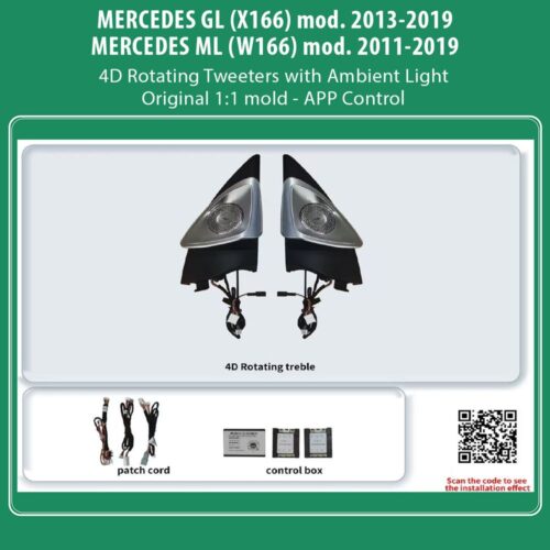 DIQ AMBIENT MERCEDES ML - GL 4D TWEETER COVERS (Digital iQ Ambient Light for MERCEDES ML - GL mod. 2011-2019