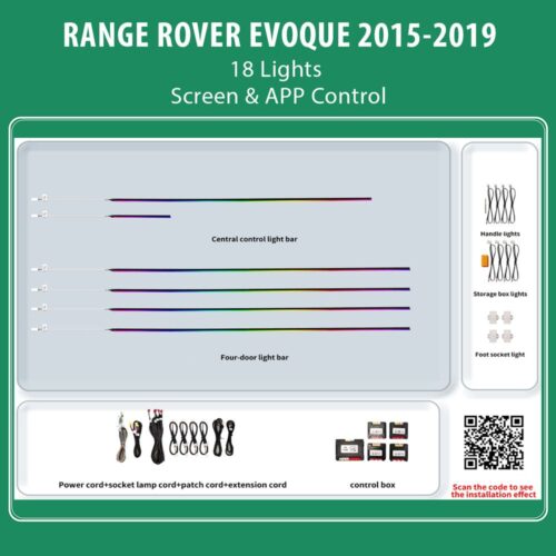 DiQ AMBIENT RANGE ROVER EVOQUE LR07 (Digital iQ Ambient Light for RANGE ROVER EVOQUE mod. 2015-2018 with 18 Lights) - WEXML.GR