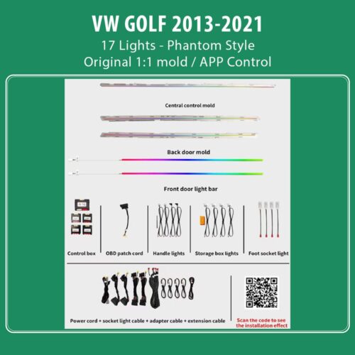 DIQ AMBIENT VW GOLF DZ06M (Digital iQ Ambient Light VW GOLF 7 mod. 2013-2021 with 17 Lights