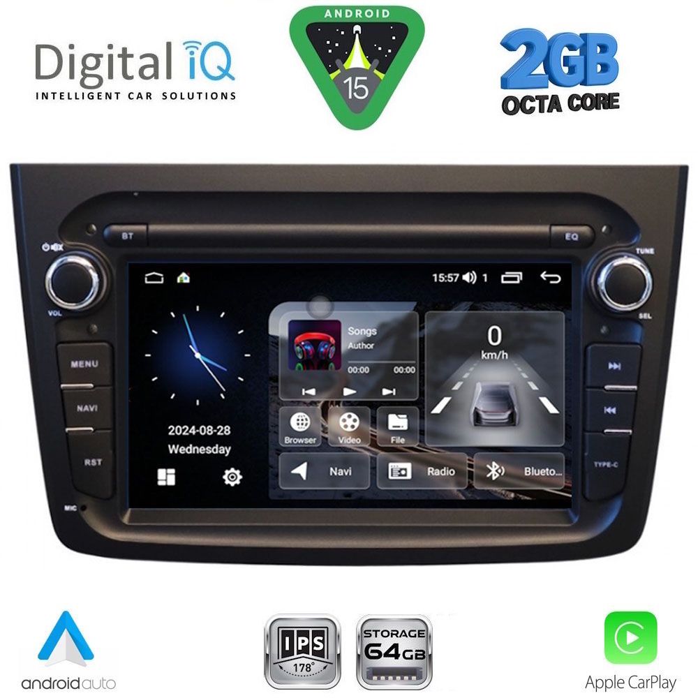 DIGITAL IQ BLE 357BL_CPA (7" DECK) MULTIMEDIA SYSTEM for ALFA ROMEO MITO mod. 2008-2018 (BLACK) - WEXML.GR