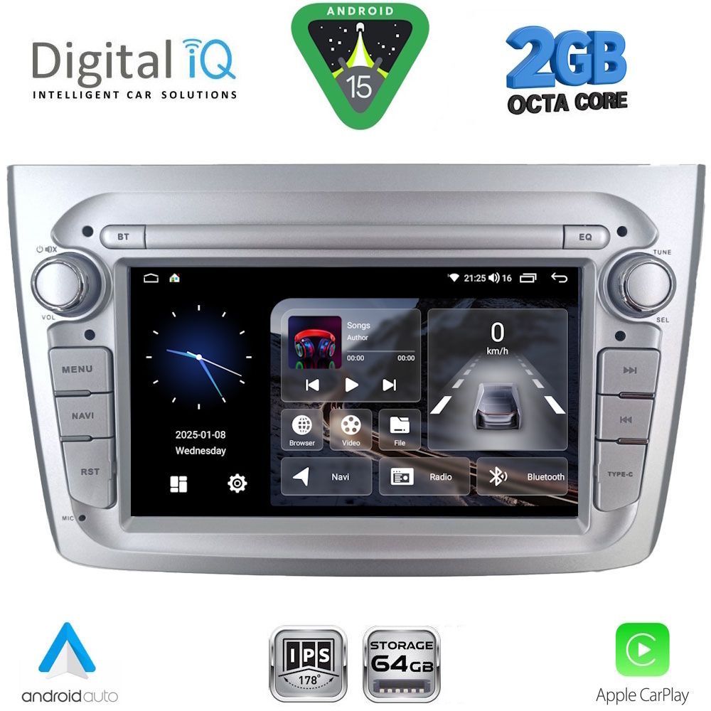 DIGITAL IQ BLE 357SL_CPA (7" DECK) MULTIMEDIA SYSTEM for ALFA ROMEO MITO mod. 2008-2018 (SILVER) - WEXML.GR
