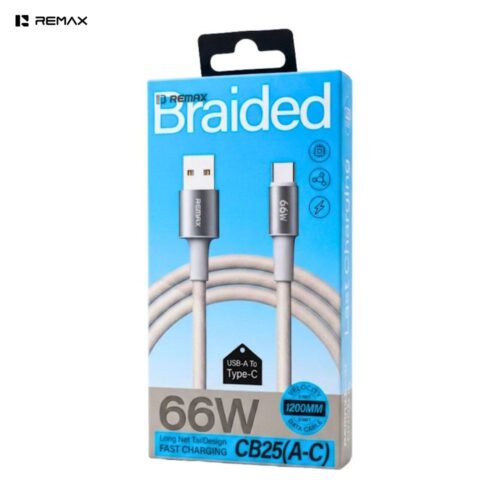 REMAX CB25-AC WHITE 66W FAST CHARGING CABLE (USB-A to USB-C) - WEXML.GR