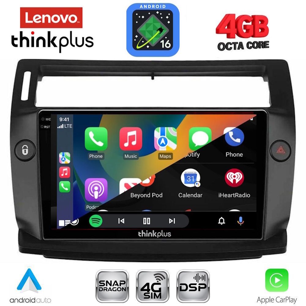 LENOVO LTG 7084BL_CPA (9inc) MULTIMEDIA TABLET for CITROEN C4 mod. 2004-2011 (BLACK) - immagine 3
