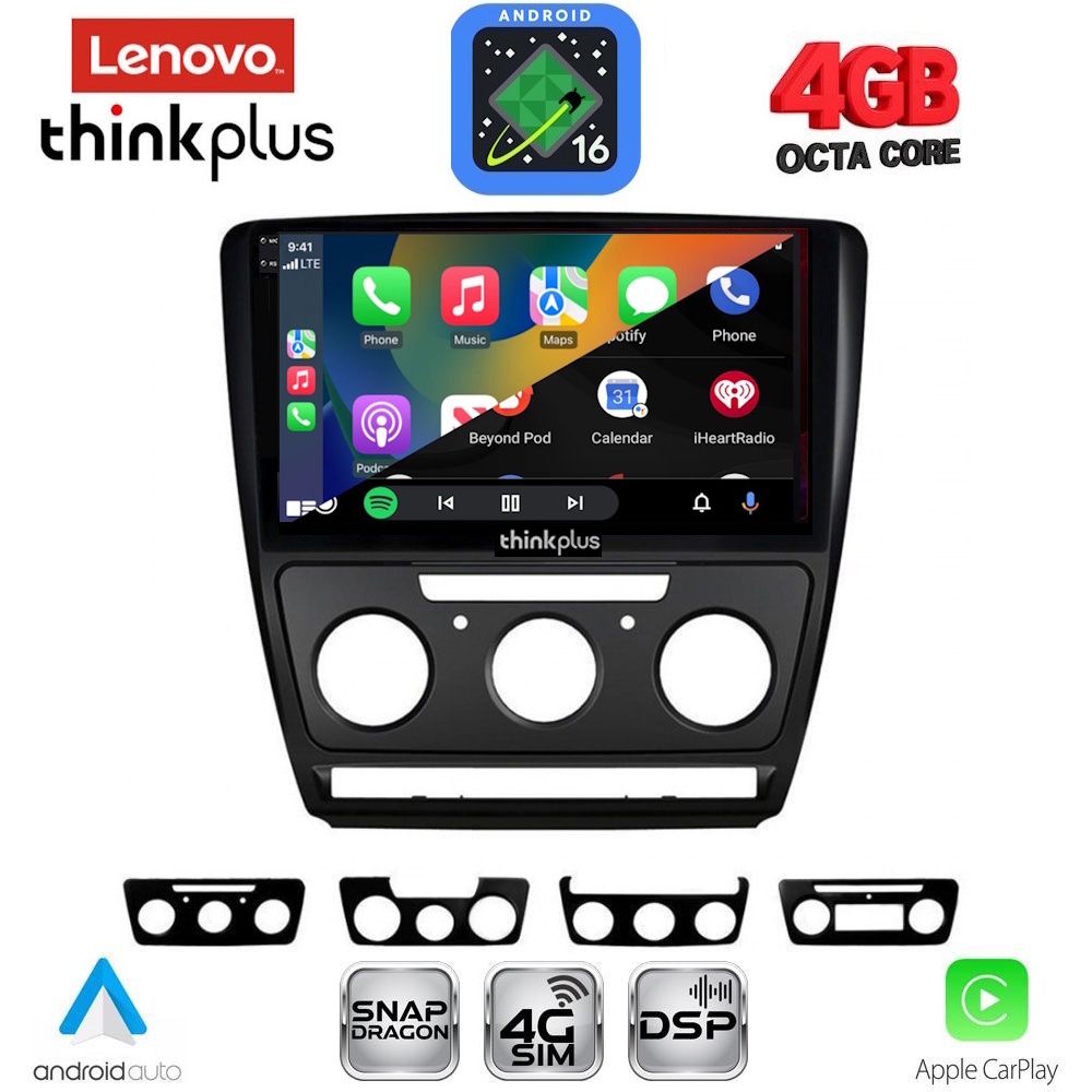 LENOVO LTG 7595BL_CPA (10inc) MULTIMEDIA TABLET for SKODA OCTAVIA 5 mod. 2005-2012 (BLACK) - immagine 2