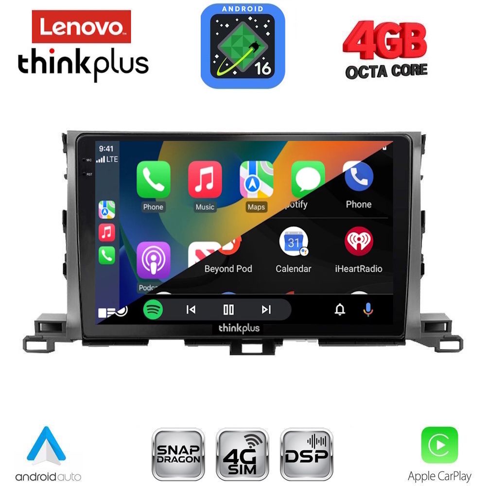 LENOVO LTG 7700_CPA (10inc) MULTIMEDIA TABLET for TOYOTA HIGHLANDER mod. 2014-2019 - immagine 2