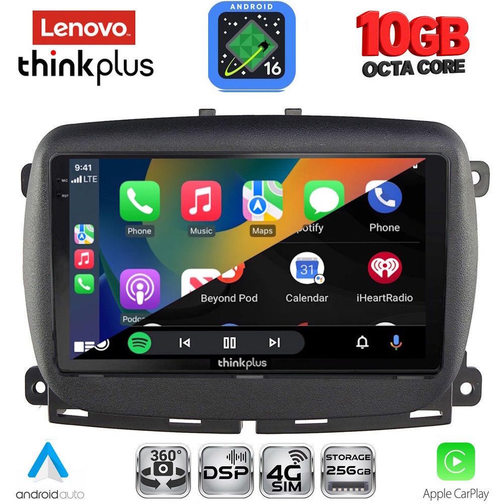 LENOVO LTM 11131_CPA (9inc) MULTIMEDIA TABLET for FIAT 500 mod. 2016-2025 - immagine 3