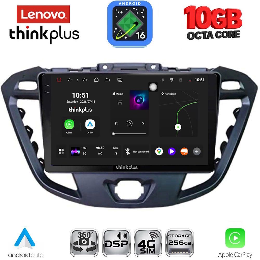 LENOVO LTM 11177_CPA (9inc) MULTIMEDIA TABLET for FORD TRANSIT CUSTOM | TOURNEO CUSTOM mod. 2013-2019 - WEXML.GR