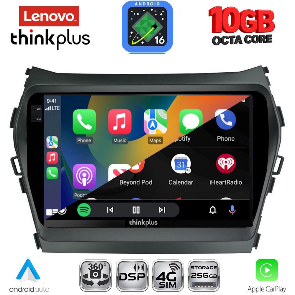 LENOVO LTM 11238_CPA (9inc) MULTIMEDIA TABLET for HYUNDAI IX45 - SANTA FE mod. 2013-2017 - immagine 3
