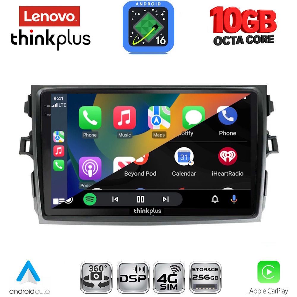 LENOVO LTM 11713_CPA (9inc) MULTIMEDIA TABLET for TOYOTA COROLLA 4D mod. 2006-2012 - immagine 2