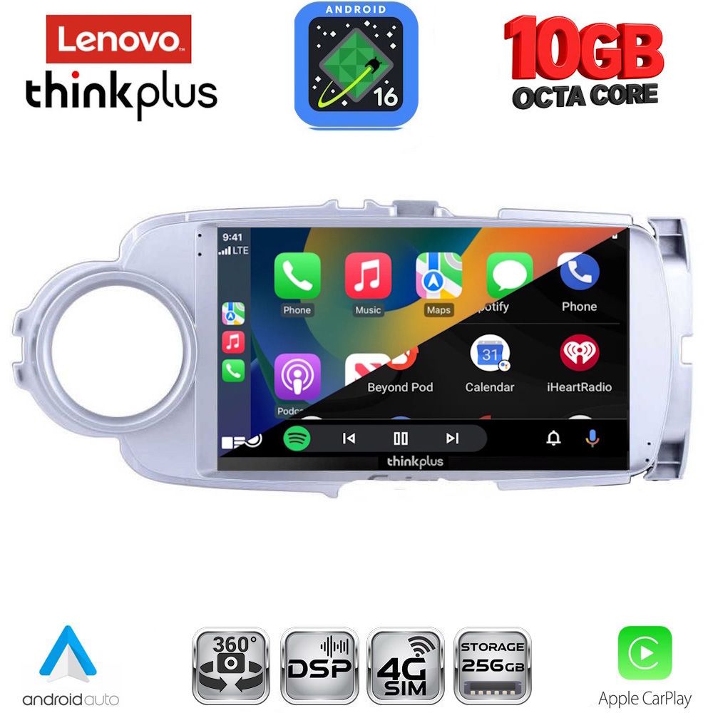 LENOVO LTM 11737SL_CPA (9inc) MULTIMEDIA TABLET for TOYOTA YARIS mod. 2011-2015 (SILVER) - immagine 2
