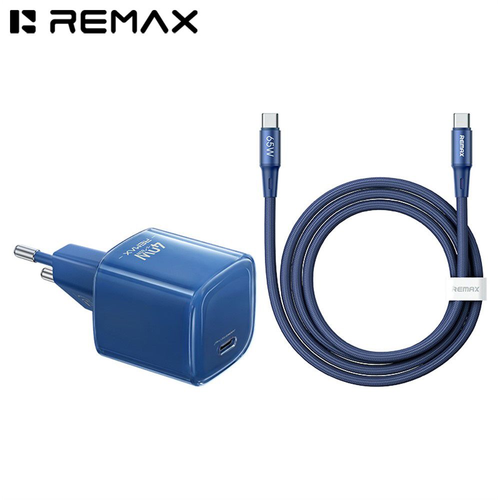 REMAX CA-26 (C60W) GaN FAST CHARGER with USB-C Cable (BLUE) - WEXML.GR
