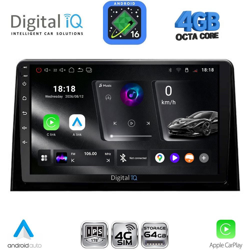 DIGITAL IQ RTG 6082_CPA (10inc) MULTIMEDIA TABLET for CITROEN BERLINGO – OPEL COMBO – PEUGEOT PARTNER – TOYOTA PROACE mod. 2018-2026 - FIAT DOBLO mod. 2022-2026 - WEXML.GR