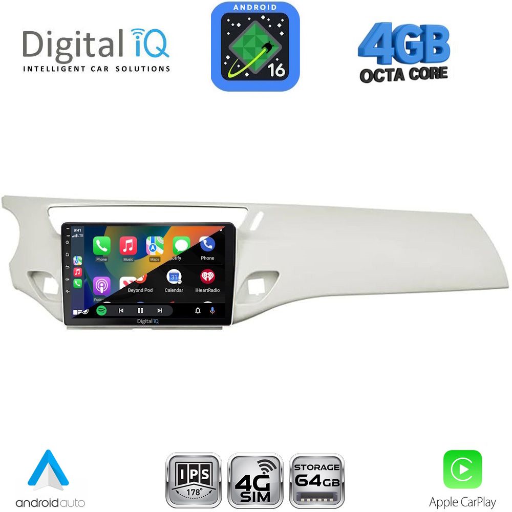 DIGITAL IQ RTG 6092WH_CPA (9inc) MULTIMEDIA TABLET for CITROEN C3 - DS3 mod. 2009-2016 (WHITE) - immagine 2
