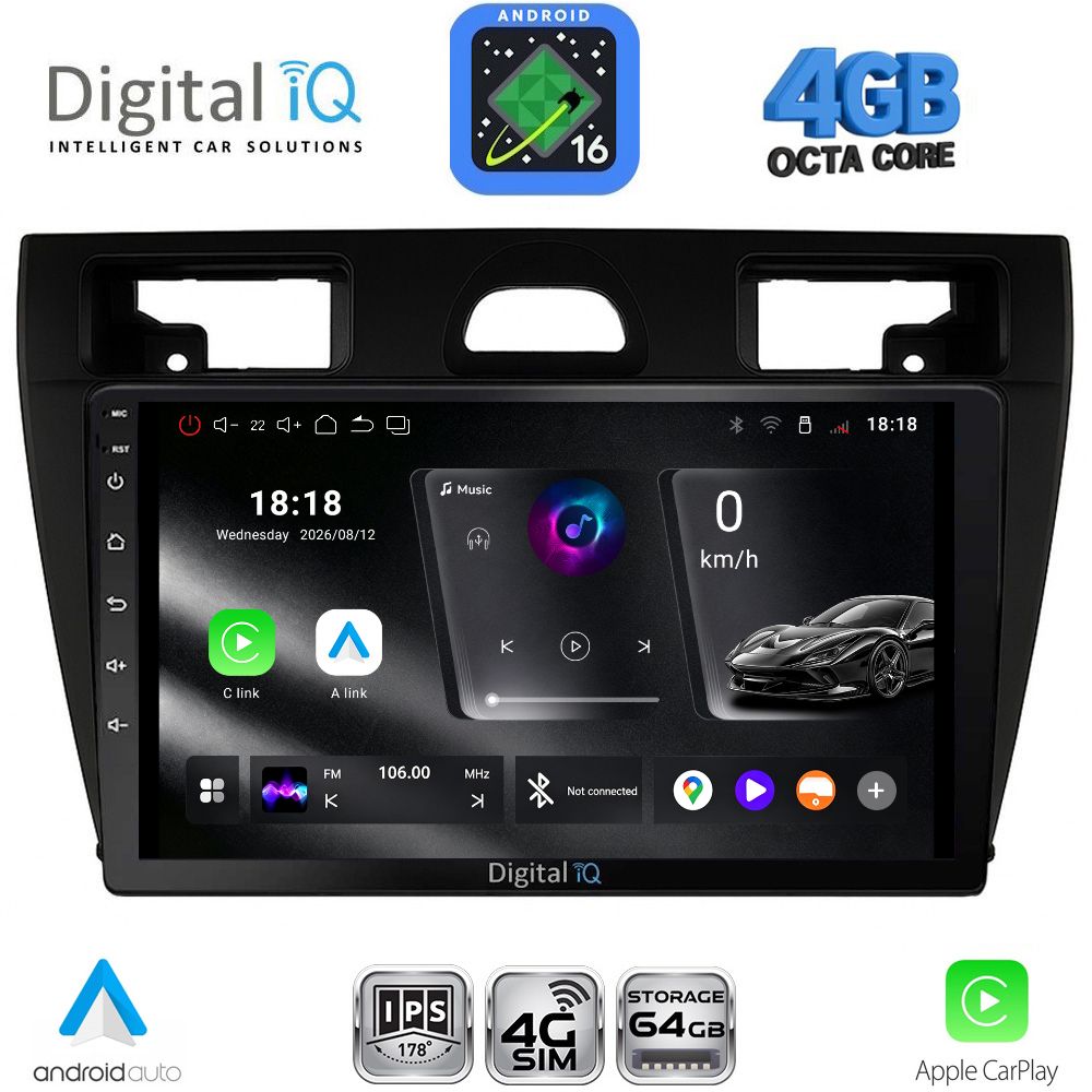 DIGITAL IQ RTG 6153BL_CPA (9inc) MULTIMEDIA TABLET for FORD FIESTA mod. 2005-2008 (BLACK) - WEXML.GR
