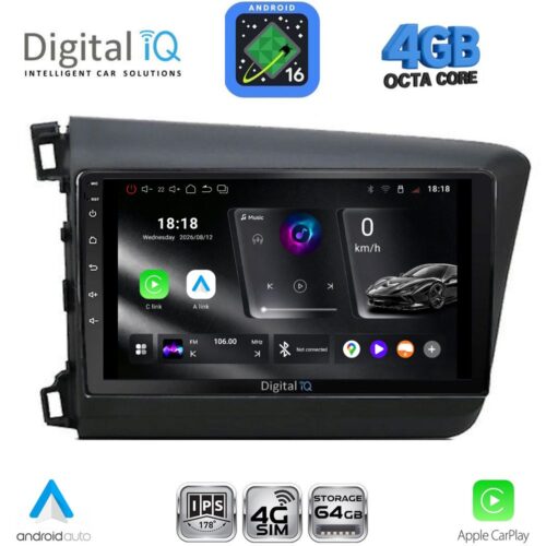 DIGITAL IQ RTG 61904D_CPA (9inc) MULTIMEDIA TABLET for HONDA CIVIC  4Doors mod. 2012-2016 - WEXML.GR