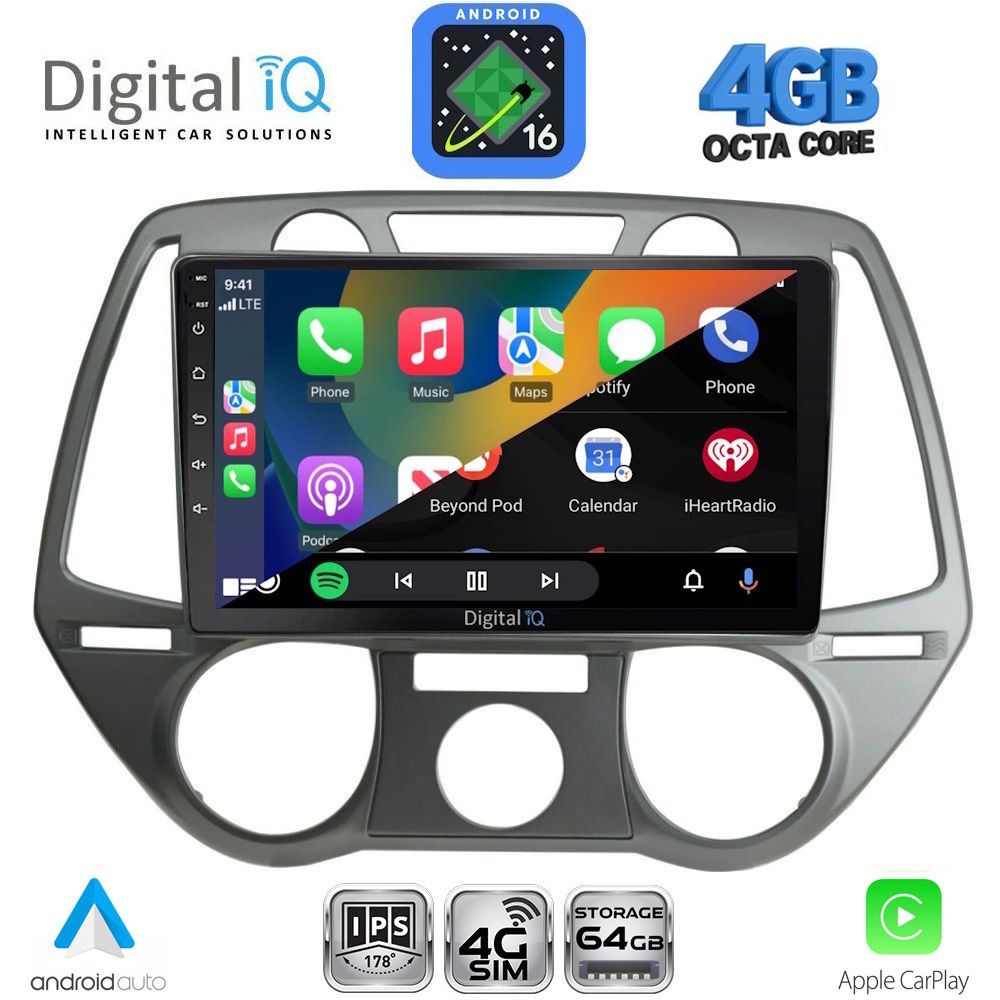 DIGITAL IQ RTG 6228_CPA A/C (9inc) MULTIMEDIA TABLET for HYUNDAI i20 mod. 2008-2012 - immagine 2