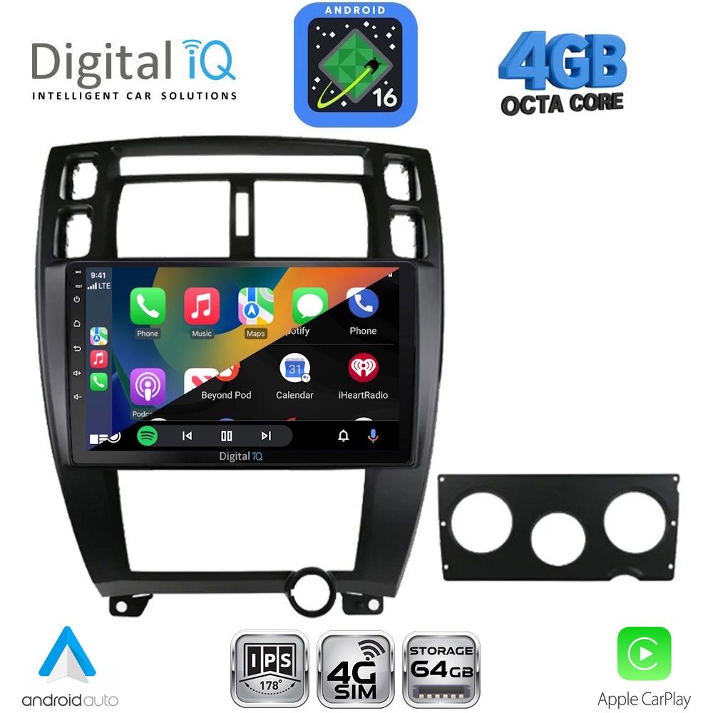 DIGITAL IQ RTG 6241BL_CPA (10inc) MULTIMEDIA TABLET for HYUNDAI TUCSON mod. 2004-2010 (BLACK) - immagine 2