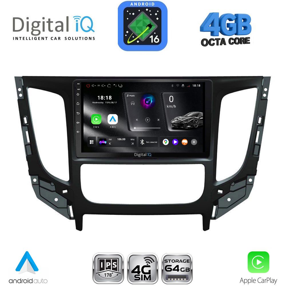 DIGITAL IQ RTG 6437CL_CPA (9inc) MULTIMEDIA TABLET for MITSUBISHI L200 mod. 2015-2019 with CLIMA - WEXML.GR