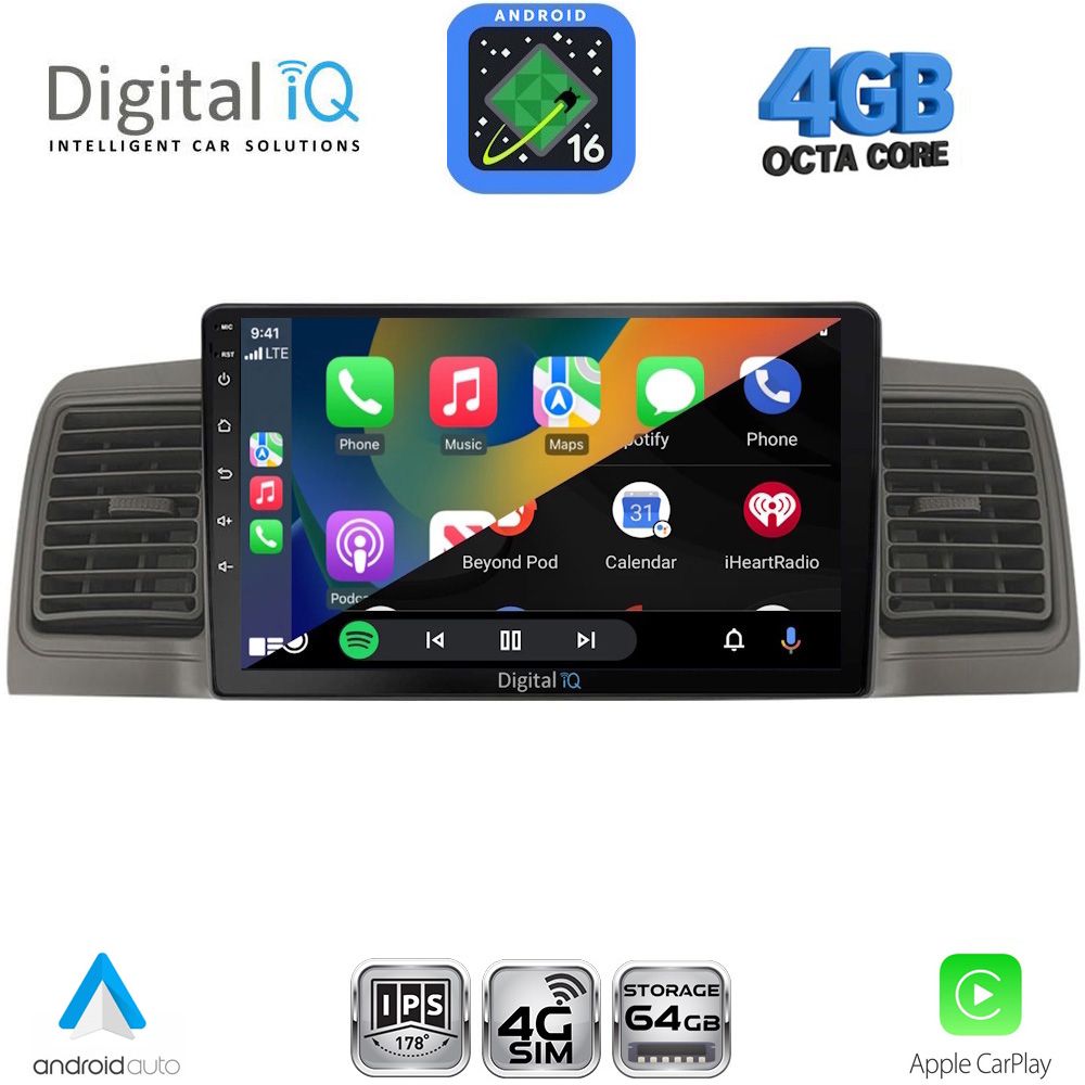DIGITAL IQ RTG 6712GR_CPA (9inc) MULTIMEDIA TABLET for TOYOTA COROLLA mod. 2001-2006 (GREY) - immagine 2