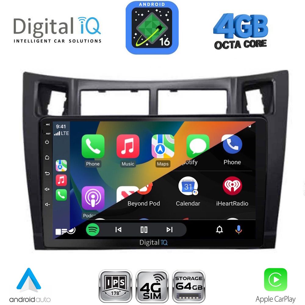 DIGITAL IQ RTG 6736BL_CPA (9inc) MULTIMEDIA TABLET for TOYOTA YARIS mod. 2006-2011 (BLACK) - immagine 2