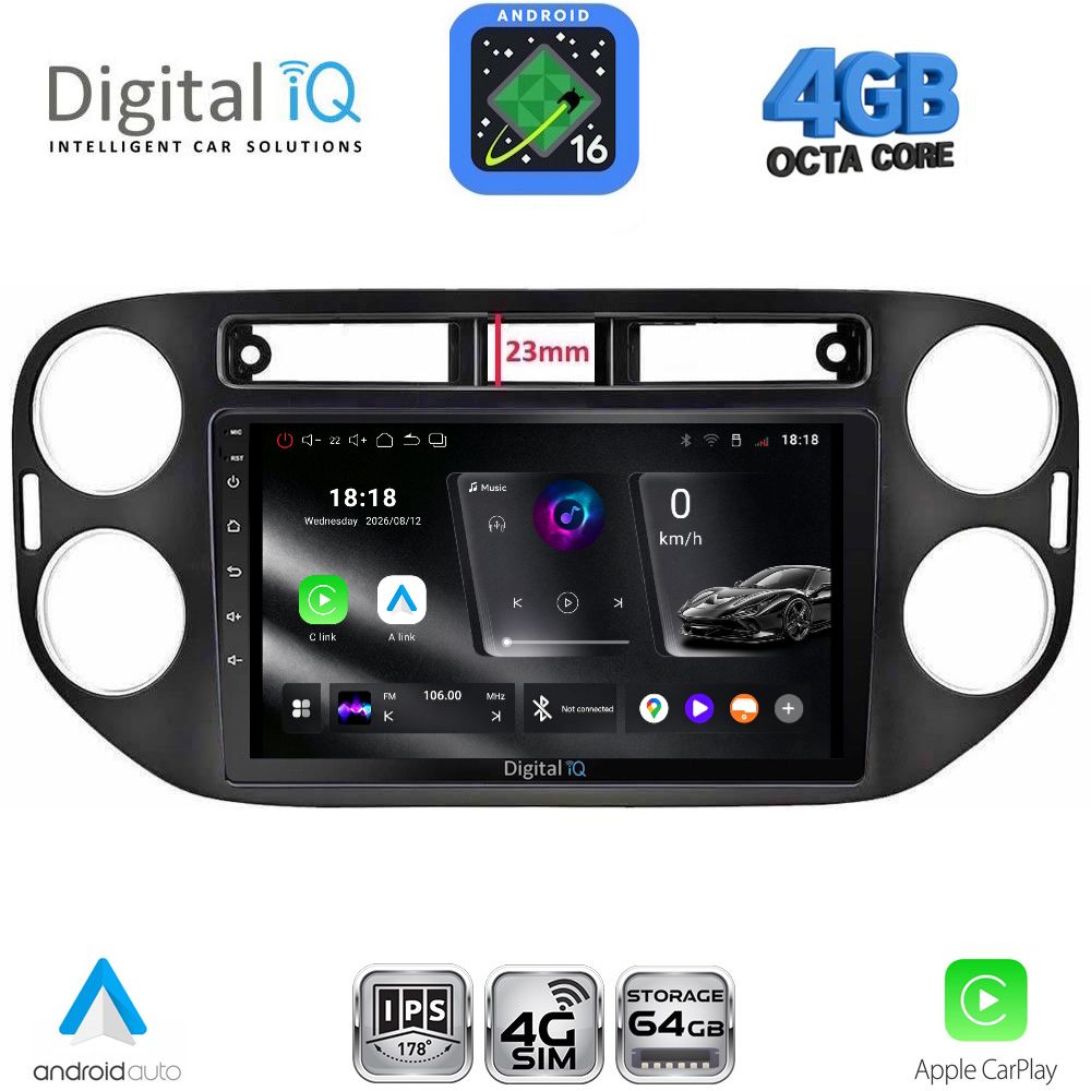 DIGITAL IQ RTG 6760BL_CPA (9inc) MULTIMEDIA TABLET for VW TIGUAN mod. 2011-2016 (BLACK) - WEXML.GR