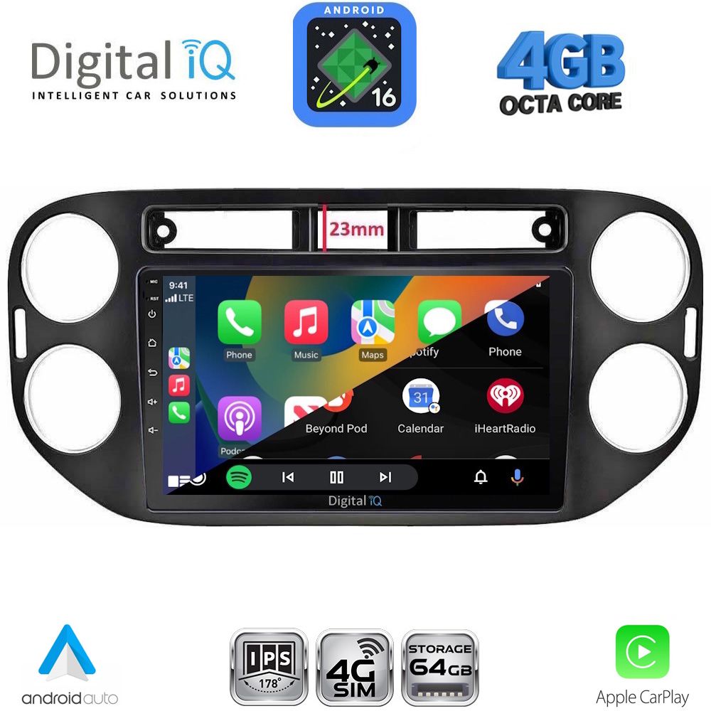 DIGITAL IQ RTG 6760BL_CPA (9inc) MULTIMEDIA TABLET for VW TIGUAN mod. 2011-2016 (BLACK) - immagine 2