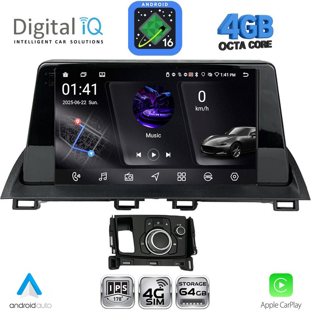 DIGITAL IQ RTG 6386_CPA (9inc) MULTIMEDIA TABLET for MAZDA CX4 mod. 2016-2025 - WEXML.GR